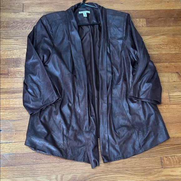 JM Collection Jackets & Blazers - JM Collection Shimmering Dark Brown Blazer